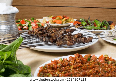various Turkish dishes, kebab varieties