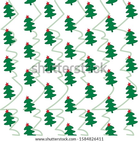 Christmas trees pattern vector background