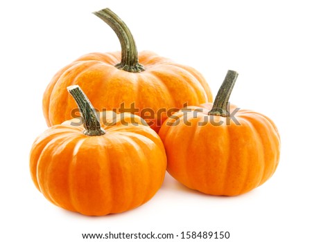 Pumpkins isolated on white background Royalty-Free Stock Photo #158489150