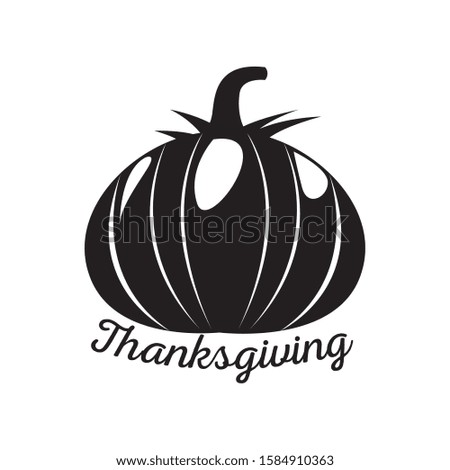 Silhouette of a pumpkin with thanksgiving text - Vector illustration