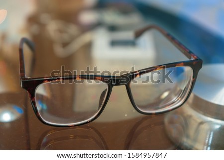 Optical Glases put on a glass table