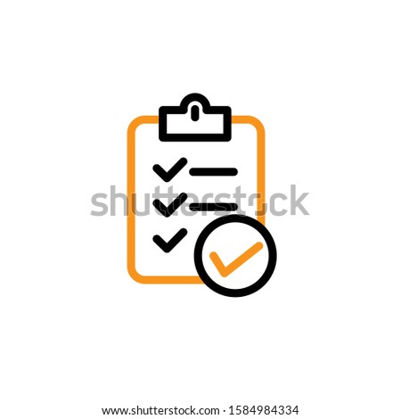 Checklist icon. Line and two colour design template Royalty-Free Stock Photo #1584984334