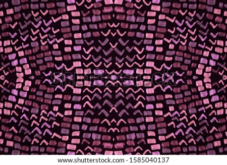 Seamless Snake Skin. Pink and Black Colors. Wild Zoo Wallpaper. Cobra Reptile Wild Surface. Handdrawn Artistic Swimwear. Watercolor Snake Skin.