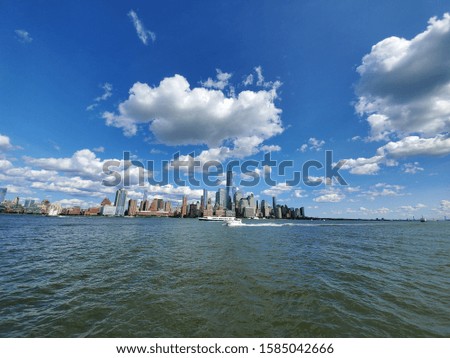 City skyline seen from water