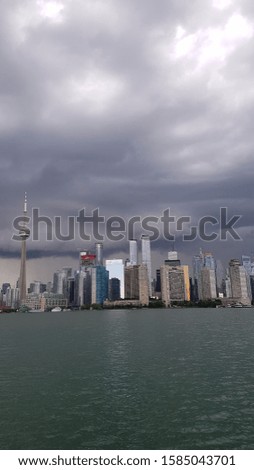 Storm coming. View of the skyline of Toronto