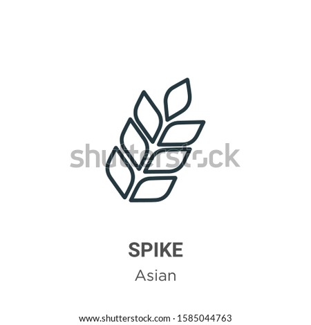 Spike outline vector icon. Thin line black spike icon, flat vector simple element illustration from editable asian concept isolated on white background
