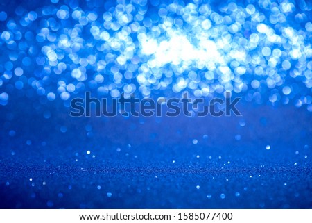 blue bokeh lights defocused effect lens. abstract background