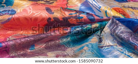 texture, background, pattern, wallpaper, postcard, poster, silk fabric with a painted artist's palette, bright colors, colors, unrestrained imagination