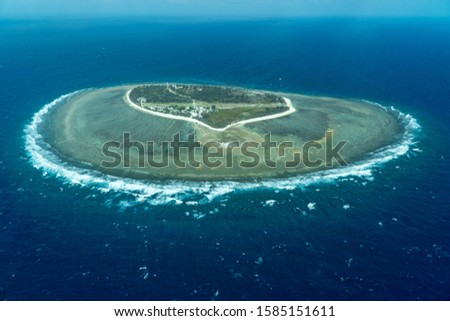 Aerial view of Lady Elliot Island in Queensland, Australia.