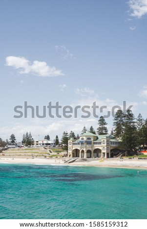 Cottesloe Bech Front from outward pier/rocks Royalty-Free Stock Photo #1585159312