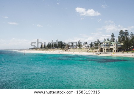 Cottesloe Bech Front from outward pier/rocks Royalty-Free Stock Photo #1585159315