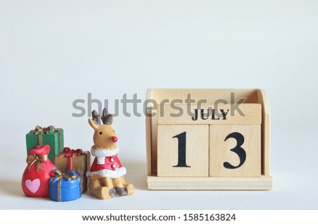 July 13, Christmas, Birthday with number cube design for background.