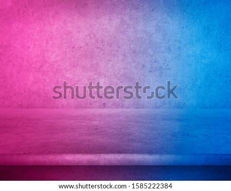 Lighting Effect red and blue on brick wall for background party happy new year happiness concept , For showing products or placing products