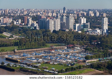 View from the helicopter for Buenos Aires, Argentina