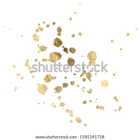 Watercolor gold Drop Splash Vector Hand drawn design Royalty-Free Stock Photo #1585241728
