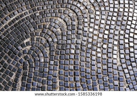 Abstract metal mosaic background, top view