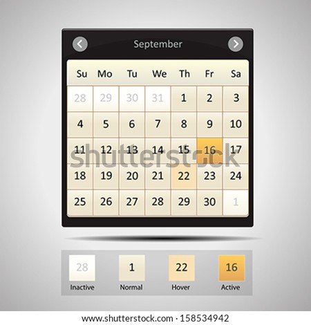 Vector web calendar
