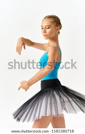 woman ballerina exercise performing classical style dance