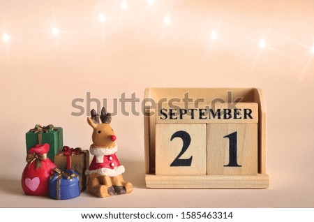 September 21, Christmas, Birthday with number cube design for background.
