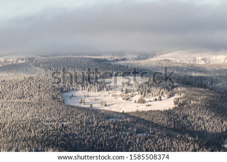 Winter mountains with fresh cover of snow