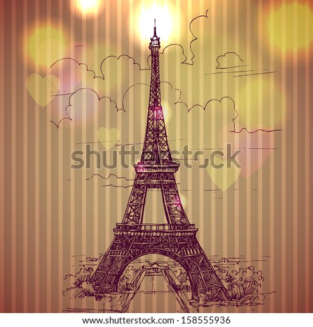 World famous landmark series: Eiffel Tower, Paris, France 