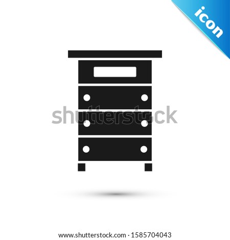 Black Hive for bees icon isolated on white background. Beehive symbol. Apiary and beekeeping. Sweet natural food.  