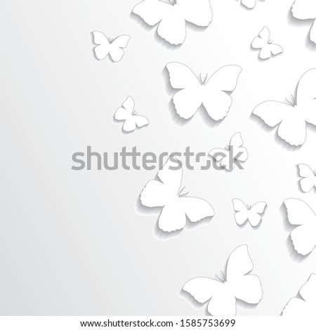 Abstract vector paper butterflies background