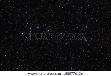 The Big Dipper in the constellation of Ursa Major in the sky full of stars Royalty-Free Stock Photo #1585776136