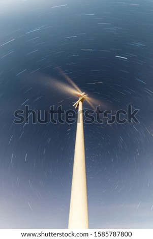 windmill and stars night picture