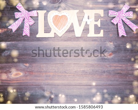 hearts decor love valentine's day present on shiny background                               