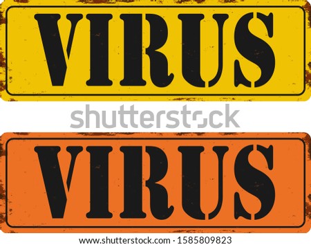 Computer virus alert, grungy sign, vector on a white background