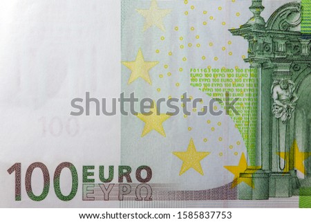 one hundred 100 Euro macro as background