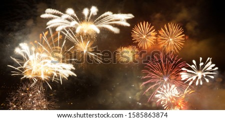 burst of fireworks new year banner