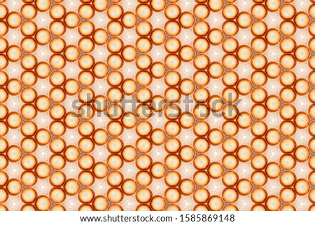 Orange and white abstract background. template with geometric design. symmetric Abstract geometric ornaments in shape of pie or cake