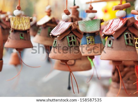 clay bells as decorative toys