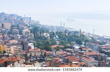 Istanbul, Turkey. Cityscape with Bosporus on a background