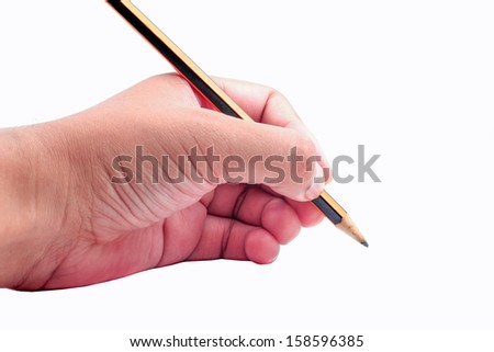 Hand writing isolated on the white background.