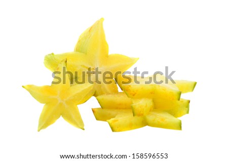 Star fruit isolated on white background