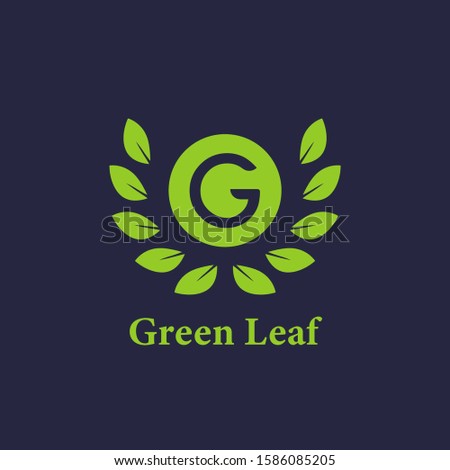 green leaf logo design, leaf vector design, icon design template elements