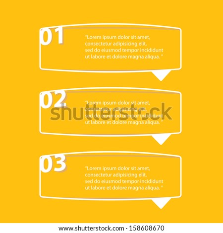 cut paper Design template on orange background / can be used for infographics / numbered banners / horizontal cutout lines / graphic or website layout vector / brochure or cover design