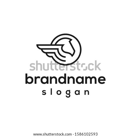 simple pegasus logo design vector