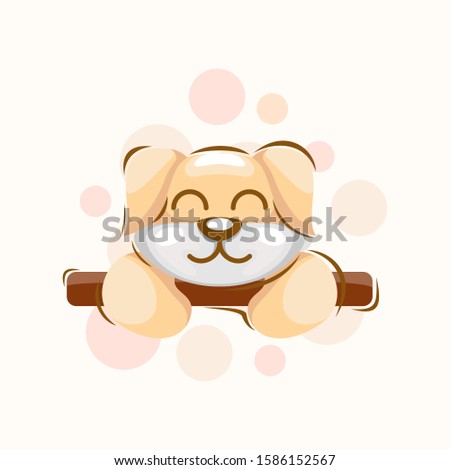 Cute Dog Mascot Cartoon Design Vector