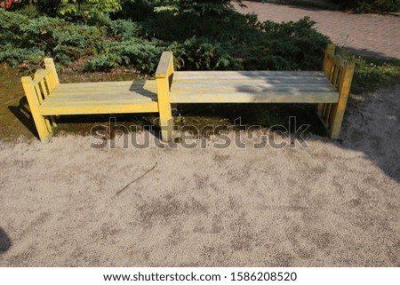 Wooden bench chair in park