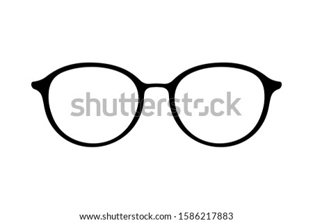 Sunglasses or glasses silhouette isolated on white background.