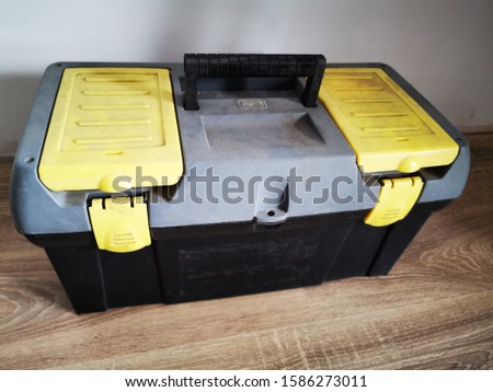 Tool box, great design for any purposes. Professional equipment. Car mechanic. Construction tool. Car service concept. Industrial concept. Home improvement. Repair service.