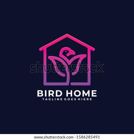 Bird Home Color Design Illustration Vector Template. Suitable for Creative Industry, Multimedia, entertainment, Educations, Shop, and any related business
