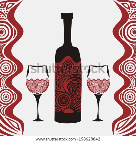 Wine pattern vector illustration