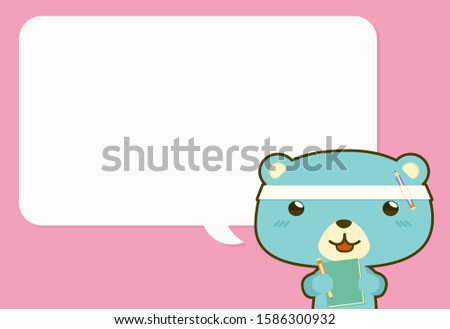 Cute bear with copyspace balloon