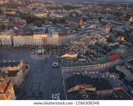 Krakow central square from above