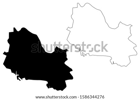 Saint Andrew Parish (Parishes of Jamaica, Surrey County) map vector illustration, scribble sketch St Andrew map